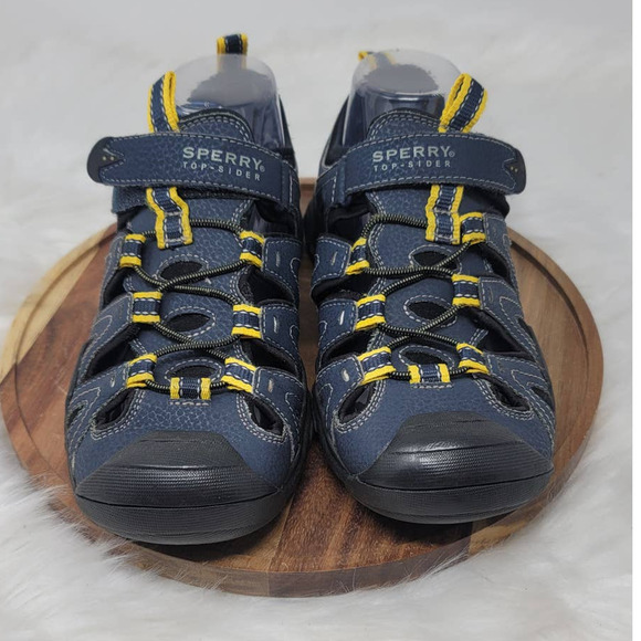 Sperry Navy Blue/Yellow Boys Summer Hiking Walking Sandals 5M - Picture 1 of 7